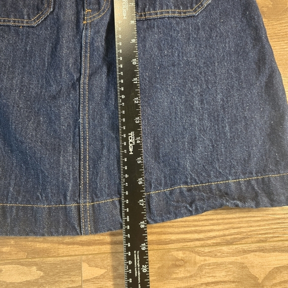 Boden Mini Skirt Women 4 Dark Denim Jean Front Back Patch Pockets A-Line Y2K 90s - Picture 5 of 9